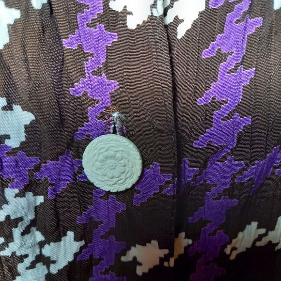 Size 12-14 Unusual Check Houndstooth Blouson Shirt Dress - Picture 4 of 7